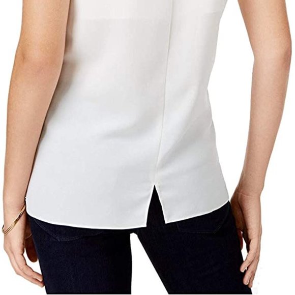 NWT - Rachel Roy Sleek Keyhole Pullover Blouse, Oyster Color - Picture 3 of 3